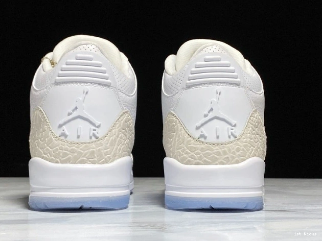 1st Kicks Shoes Jordan Retro White Air 3 Triple 136064-111 0707